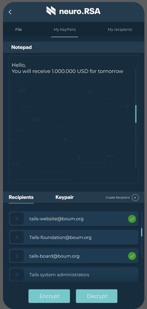 neuroRSA screenshot 1